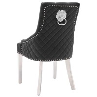 vidaXL Dining Chairs 4 pcs Black Velvet