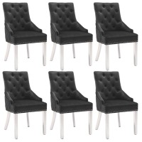 vidaXL Dining Chairs 6 pcs Black Velvet