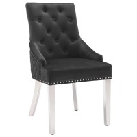 vidaXL Dining Chairs 6 pcs Black Velvet