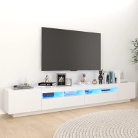 vidaXL TV Stand with LED Lights White 102.4