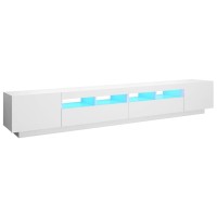 vidaXL TV Stand with LED Lights White 102.4