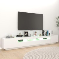 vidaXL TV Stand with LED Lights White 102.4