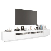 vidaXL TV Stand with LED Lights White 102.4