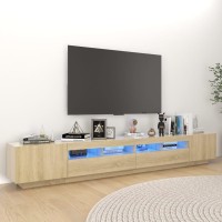 vidaXL TV Stand with LED Lights Sonoma Oak 102.4