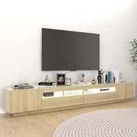 vidaXL TV Stand with LED Lights Sonoma Oak 102.4