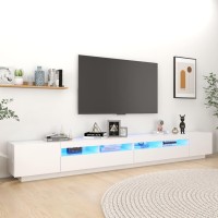 vidaXL TV Stand with LED Lights White 118.1