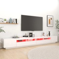 vidaXL TV Stand with LED Lights White 118.1