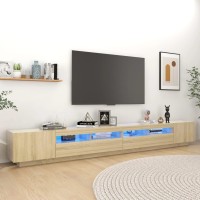 vidaXL TV Stand with LED Lights Sonoma Oak 118.1