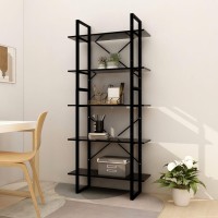 vidaXL 5-Tier Book Cabinet Black 31.5