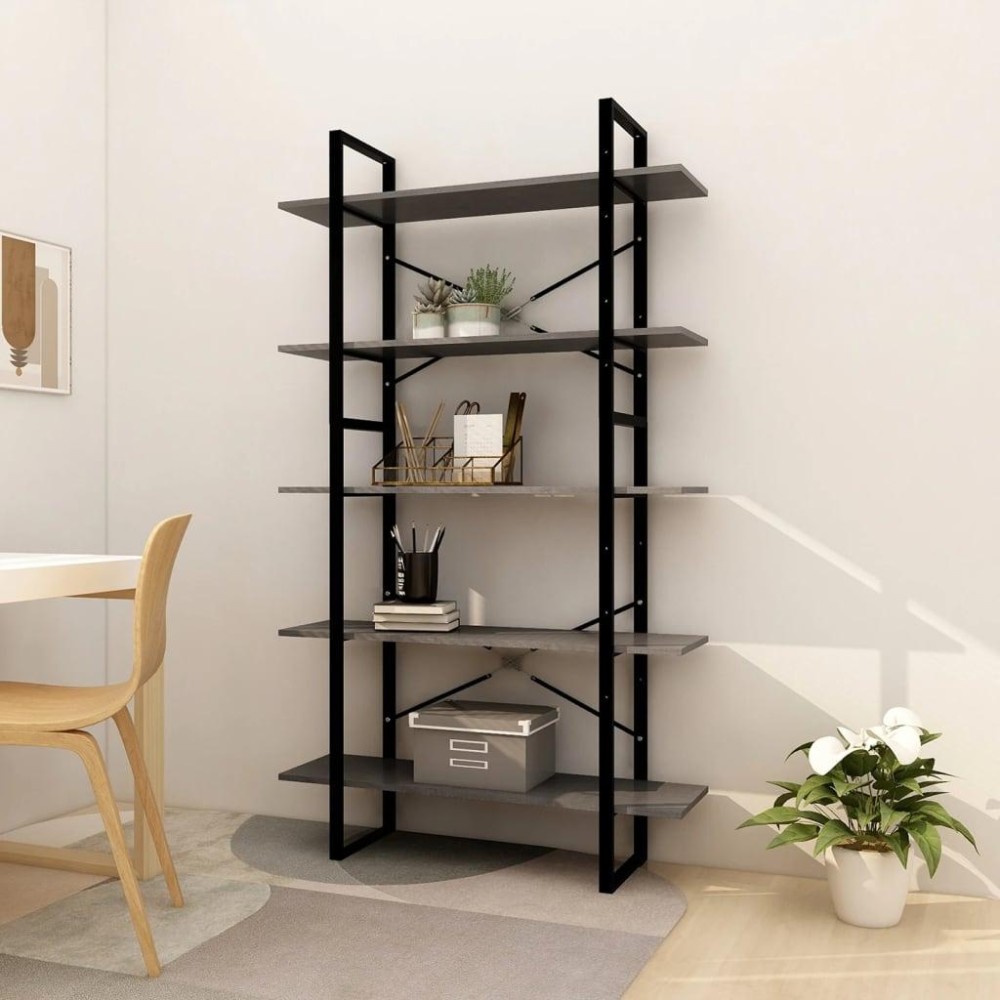 vidaXL 5-Tier Book Cabinet Gray 39.4