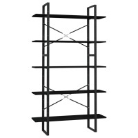 vidaXL 5-Tier Book Cabinet Black 39.4