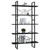 vidaXL 5-Tier Book Cabinet Black 39.4