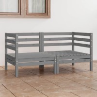 vidaXL Patio 2-Seater Sofa Gray Solid Wood Pine