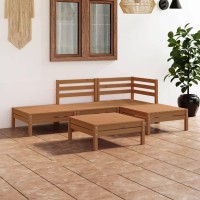 vidaXL 5 Piece Patio Lounge Set Solid Pinewood Honey Brown