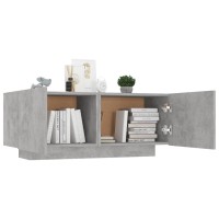 vidaXL Bedside Cabinet Concrete Gray 39.4