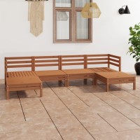 vidaXL 6 Piece Patio Lounge Set Honey Brown Solid Pinewood