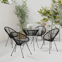 vidaXL 5 Piece Patio Dining Set Black