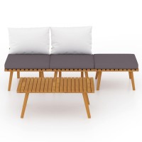 vidaXL 4 Piece Patio Lounge Set with Cushions Solid Acacia Wood