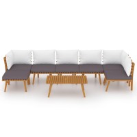 vidaXL 8 Piece Patio Lounge Set with Cushions Solid Acacia Wood