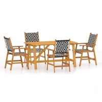 vidaXL 5 Piece Patio Dining Set Solid Acacia Wood