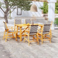 vidaXL 7 Piece Patio Dining Set Solid Acacia Wood