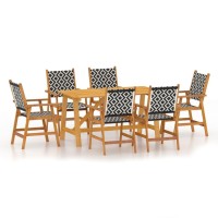 vidaXL 7 Piece Patio Dining Set Solid Acacia Wood