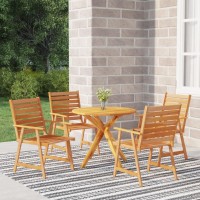 vidaXL 5 Piece Patio Dining Set Solid Wood Acacia