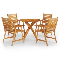 vidaXL 5 Piece Patio Dining Set Solid Wood Acacia