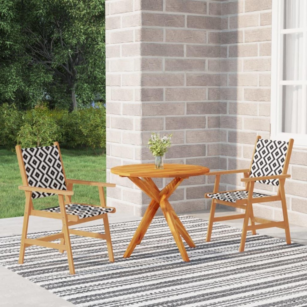 vidaXL 3 Piece Patio Dining Set Solid Wood Acacia