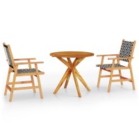 vidaXL 3 Piece Patio Dining Set Solid Wood Acacia