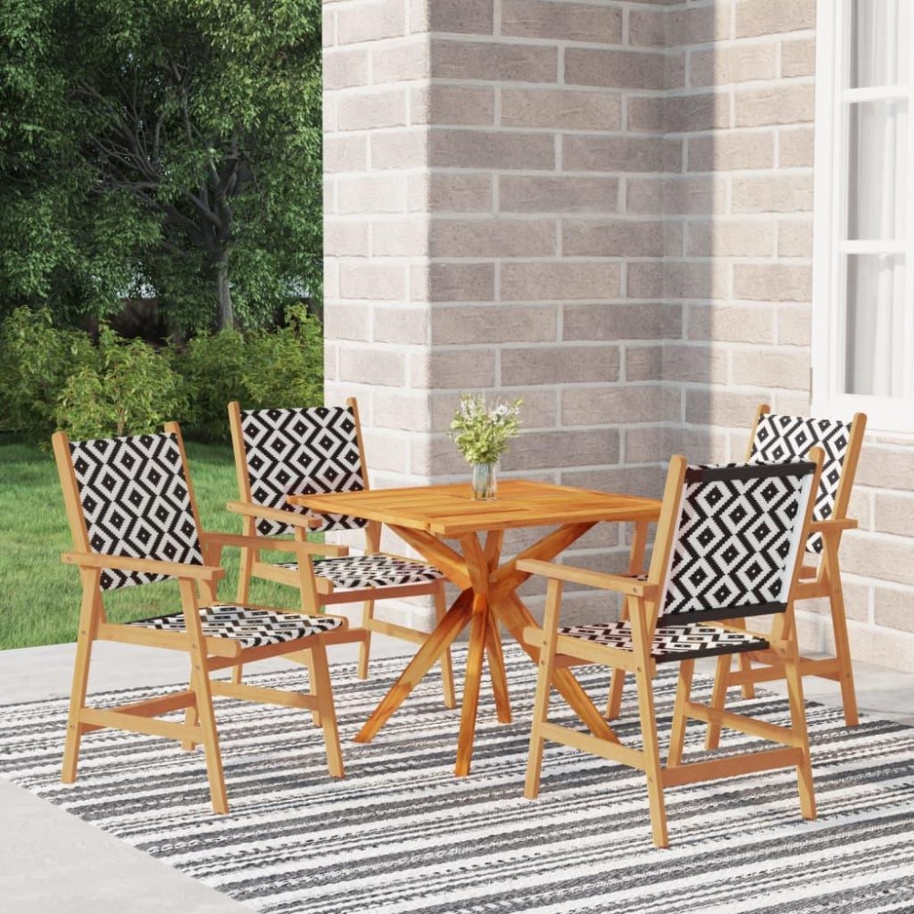 vidaXL 5 Piece Patio Dining Set Solid Wood Acacia