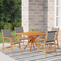 vidaXL 5 Piece Patio Dining Set Solid Wood Acacia