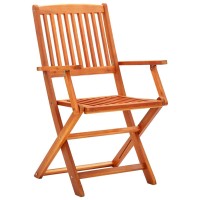 vidaXL Folding Patio Chairs 8 pcs Solid Eucalyptus Wood