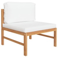 vidaXL 7 Piece Patio Lounge Set with Cream Cushions Solid Wood Teak