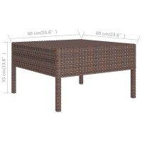 vidaXL 11 Piece Patio Lounge Set with Cushions Poly Rattan Brown