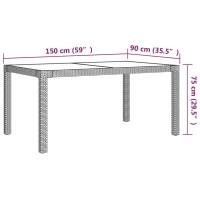 vidaXL 5 Piece Outdoor Dining Set with Cushions Poly Rattan Beige