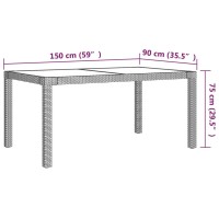 vidaXL 7 Piece Outdoor Dining Set with Cushions Poly Rattan Beige