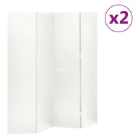 Vidaxl 4-Panel Room Dividers 2 Pcs White 63X70.9 Steel