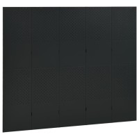 Vidaxl 5-Panel Room Dividers 2 Pcs Black 78.7X70.9 Steel