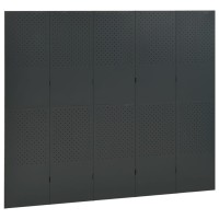 Vidaxl 5-Panel Room Dividers 2 Pcs Anthracite 78.7X70.9 Steel