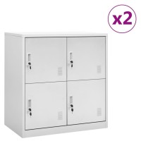 Vidaxl Locker Cabinets 2 Pcs Light Gray 35.4X17.7X36.4 Steel