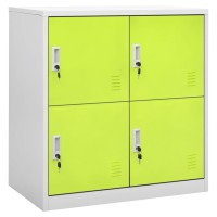Vidaxl Locker Cabinets 2 Pcs Light Gray And Green 35.4X17.7X36.4 Steel