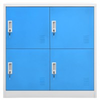 vidaXL Locker Cabinets 5 pcs Light Gray and Blue 35.4