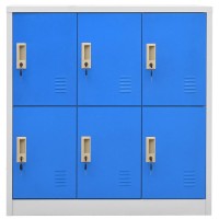 Vidaxl Locker Cabinets 2 Pcs Light Gray And Blue 35.4X17.7X36.4 Steel