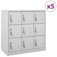 vidaXL Locker Cabinets 5 pcs Light Gray 35.4