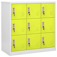 vidaXL Locker Cabinets 5 pcs Light Gray and Green 35.4