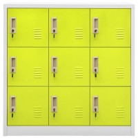 vidaXL Locker Cabinets 5 pcs Light Gray and Green 35.4