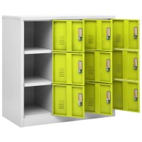 vidaXL Locker Cabinets 5 pcs Light Gray and Green 35.4