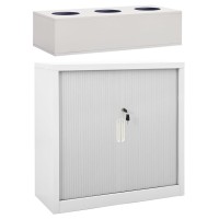 vidaXL Sliding Door Cabinet with Planter Box Gray 35.4