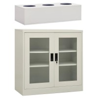 Vidaxl Office Cabinet With Planter Box Light Gray 35.4X15.7X44.5 Steel